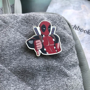 Дерев'яний значок Craft Pins Дэдпул дизлайк (CU-00867)