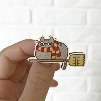 Деревянный значок Craft Pins Кот Пушин Гарри Поттер (CU-00861)