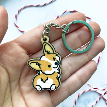 Деревянный брелок Craft Pins Милый Корги (CU-01073)