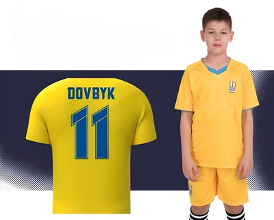Форма футбольная детская с символикой сборной УКРАИНА Довбык (Dovbyk) SP-CO-3573-UKR (PL, размер M-26, Желтый) (CO-3573-UKR_Желтый_M-26,_рост_13)