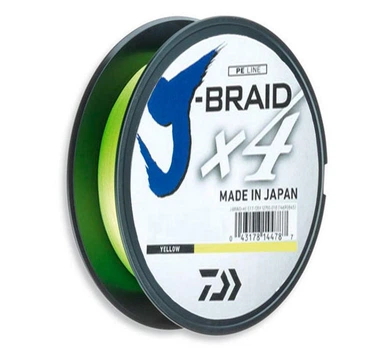 Шнур Daiwa J-Braid x4 0.13мм 5.9кг Yellow 135м арт 12740-013