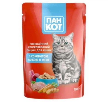 Корм Пан Кот с уткой в желе для кошек 100г