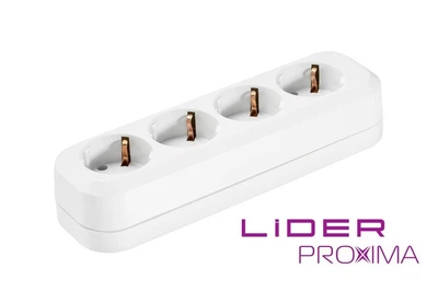 Розетка переносна 4х-місна LIDER PROXIMA LRP16-430 зк