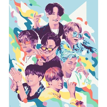 Картина за номером V K-Pop БТС BTS Bangtan Boys 40х50 см (24107)
