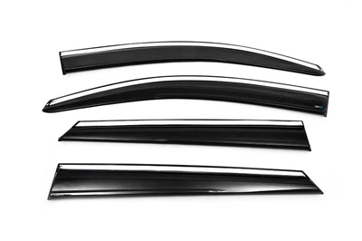 Ветровики с хромированным молдингом (4 шт., Sunplex Chrome) для Hyundai Tucson TL 2016-2021 гг