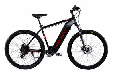 Електровелосипед WENDAT MTB 29" з вбудованою знімною батареєю гідравлічні гальма рама 19" 36V/23Ah/500W Чорно-червоний (WENMTB-293623500-BLRED)