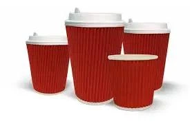 Стакани двошарові гофровані червоні United Kyiv Roasters 25 шт, 110 мл