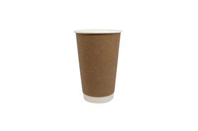 Стаканы патриотические двухслойные крафтовые Double Well United Kyiv Roasters 25 шт, (КР-90), 450 мл