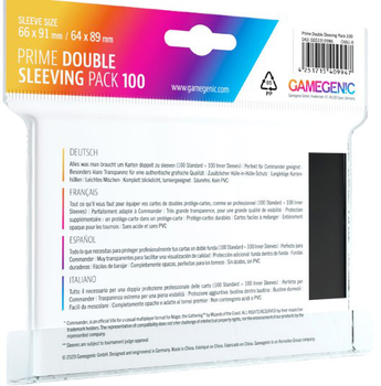 Koszulki na karty Gamegenic Prime Double Sleeving Pack (66 x 91 mm / 64 x 89 mm) 2 x 100 szt (4251715409947)