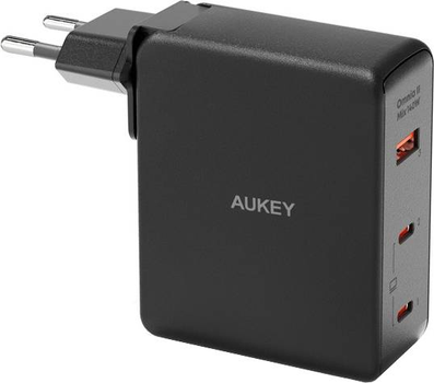 Мережевий зарядний пристрій Aukey PA-B7O Omnia II GaN 3xUSB 140W PD3.1 PPS EU/US/UK (689323785766)