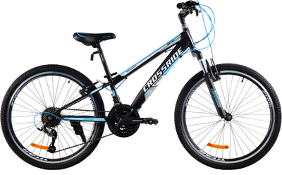 Велосипед Crossride МТВ ST "Shark" 24" 13" Черно-голубой (01731-130-Б)