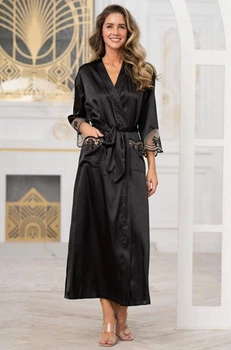 Длинный женский халат Mia-Amore 3909 2XL/3XL Черный