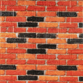 Самоклеющаяся декоративная 3D панель Sticker Wall под бежево-коричневый матовый кирпич екатеринослав 700x770x5мм (047M) SW-00000636