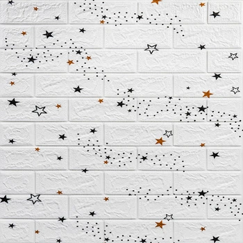 Декоративная 3D панель Sticker Wall самоклейка под белый кирпич Звезды 700x770x5мм (021) SW-00000086