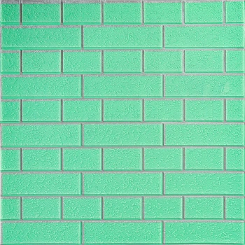 Панель стеновая 70*70cm*5mm зелёный кирпич с серебром (D) SW-00001803