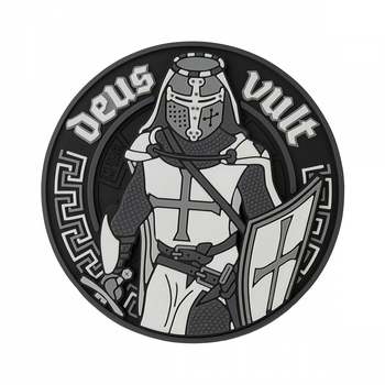 M-Tac нашивка Deus Vult 3D PVC Black/White