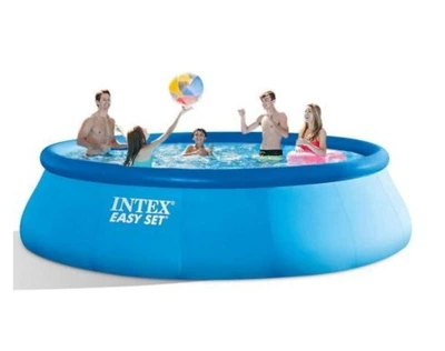 Круглый семейный надувной бассейн Intex 26166 457х107 см из ПВХ для дачи синий (21-9-26166-0)