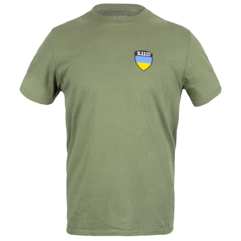 Футболка з малюнком 5.11 Tactical Shield Ukraine Лімітована Серія L Military Green