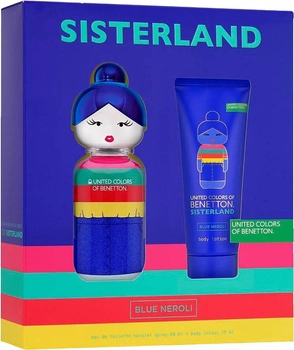 Набір для жінок United Colors of Benetton Sisterland Blue Neroli Туалетна вода 80 мл + Лосьйон для тіла 75 мл (8433982024696)