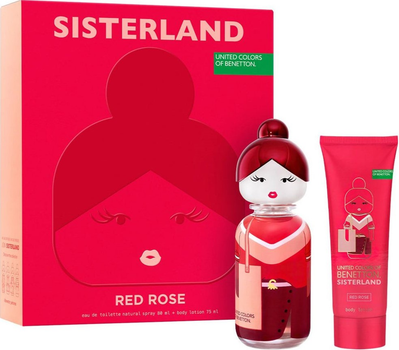 Zestaw damski United Colors of Benetton Sisterlan Red Rose Woda toaletowa 80 ml + Lotion do ciała 75 ml (8433982024672)