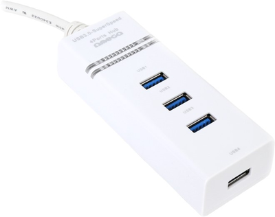 USB-хаб Omega USB Type-A до 3 x USB Type-A 4-портовый White (OUH34W)