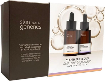 Набір для догляду за обличчям Skin Generics Youth Elixir Duo Освітлювальна сироватка 30 мл + Нічна сироватка 30 мл (8436559346115)