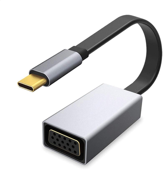 Адаптер Platinet Multimedia USB Type-C - VGA M/F Silver (PMMA9089)
