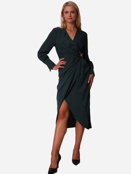 Плаття на запах міді осіннє жіноче Ax Paris DA1608 M Темно-зелене (5063259003999)