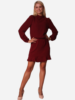 Sukienka krótka jesienna damska Ax Paris DA1641 L Ciemnoczerwona (5063259012137)