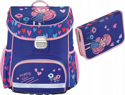 Рюкзак Hama Pretty Girl з пеналом 42 x 29 x 22 см 20 л Blue (4047443420916)