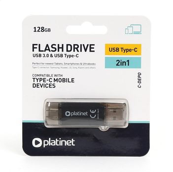 Pendrive Platinet 45606 128GB USB 3.2 / Type-C Black (PMFC128B)