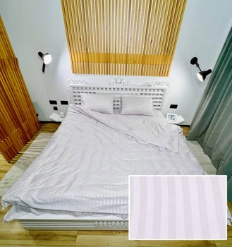 Євро комплект постільної білизни страйп Vital Textile ніжний бузок SP-4 200х220см