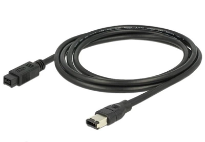 Кабель відео-сигнальний InLine FireWire 9p-6p M/M 2.0m AWG24+28 D=6.0mm 400Mbps чорний(77.03.6902)
