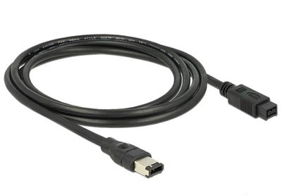 Кабель відео-сигнальний Goobay FireWire 9p-6p M/M 2.0m AWG24+28 D=6.0mm 400Mbps чорний(75.06.8179)
