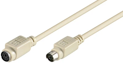 Кабель клавіатури-мишки Goobay PS2 M/F 2.0m miniDIN 6pin D=4.0mm Nickel сірий(75.05.0222)