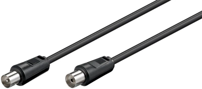 Кабель антенний-подовжувач Goobay RF:Coaxial M/F 0.5m 75 Ohm D=5.0mm 2xShielded 70dB чорний(75.01.1509)