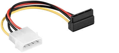 Кабель живлення внутрішній Lucom MoleX-SATA 15p M/F 0.15m SATA 90°вниз Latch(62.09.8140)