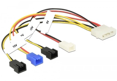 Кабель живлення внутрішній Lucom MoleX-FanPower 3p M/M x4 (5V+7V+2x12V) 0.2m AWG22(62.09.8295)