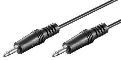 Кабель аудіо-адаптер Goobay Jack 3.5mm 2pin M/M (Mono) 1.5m AUX Nickel чорний(75.05.0460)