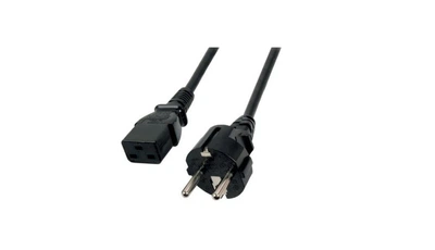 Кабель живлення пристроїв Value IEC(Schuko)-(C19) M/F 1.8m 180°/180° 3x1.0mm D=7.0mm Cu чорний(62.09.8225)