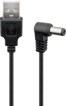 Кабель живлення пристроїв Goobay USB2.0 A-Jack DC M/M 1.5m 5.5x2.1mm Power 90° Cu чорний(75.05.5159)