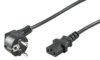 Кабель живлення пристроїв Goobay IEC(Schuko)-(C13) M/F 5.0m 90°/180° 3x1.00mm D=7.0mm Cu чорний