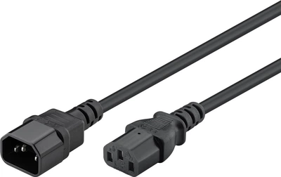 Кабель живлення пристроїв Lucom IEC(C13)-(C14) 1.0m жила 0.75mm D=6.5mm Cu чорний(84.00.7201)