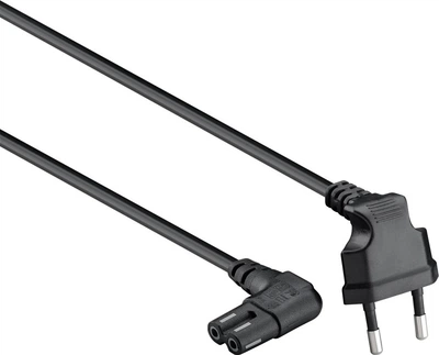 Кабель живлення пристроїв Lucom IEC(EuroPlug)-(C7)Euro8 M/M 3.0m 90°вниз/90°вбік 2x0.75mm Sonos чорний(84.00.7066)