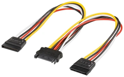 Кабель живлення внутрішній Goobay SATA 15p 1x2 M/F 0.20m Y-form різнобарвний(75.09.5114)