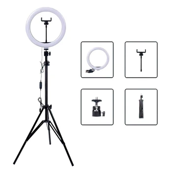 Кільцева світлодіодна лампа LED Ring Fill Light з тримачем, висота 2 м, діаметр 26 см, 5500 К