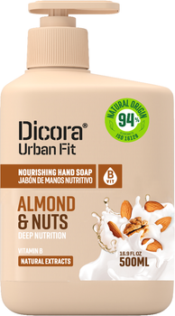 Живильне мило для рук Dicora Urban Fit Мигдаль та горіхи з вітаміном В 500 мл (8410262902264)