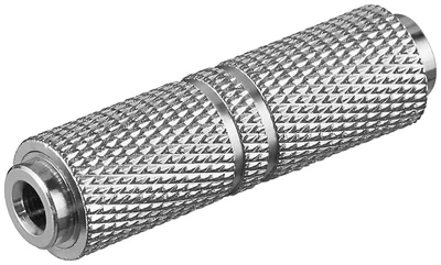 Перехідник аудіо Goobay Jack 3.5mm 3pin F/F адаптер стерео D=9.6mm AUX Zinc металік(75.01.1884)