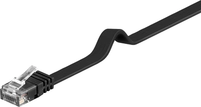 Патч-корд Goobay RJ45 UTP6 10.0m patch Flat OD 1.5x6.0mm Cu чорний(75.09.5381)