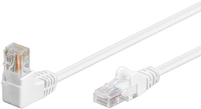 Патч-корд Goobay RJ45 UTP5e 0.25m patch AWG26 1x90° D=4.9mm Gold білий(75.09.4161)